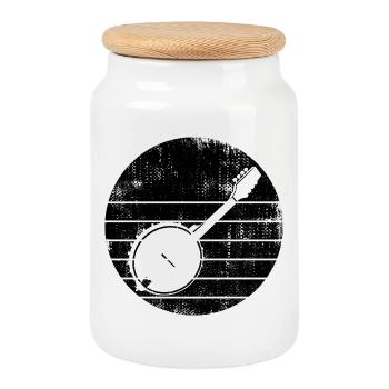Banjo - Keksdose mit Holzdeckel - Weiß - Vorne