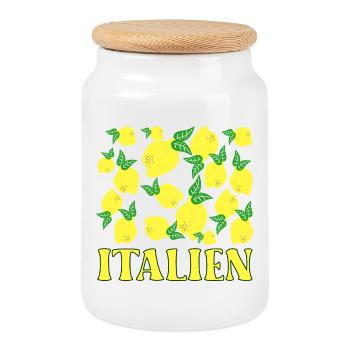 ITALIEN ZITRONEN LIMONEN - Keksdose mit Holzdeckel - Weiß - Vorne