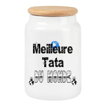Meilleure Tata du Monde - Boîte à biscuits avec couvercle en bois - blanc - Devant