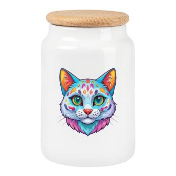 Australische Gefleckte Nebelkatze Rasse Karikatur Kawaii A - Keksdose mit Holzdeckel - Weiß - Vorne