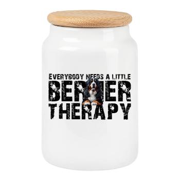 Berner Sennenhund - Keksdose mit Holzdeckel - Weiß - Vorne