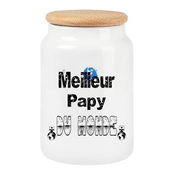 Meilleur Papy du Monde - Boîte à biscuits avec couvercle en bois - blanc - Devant