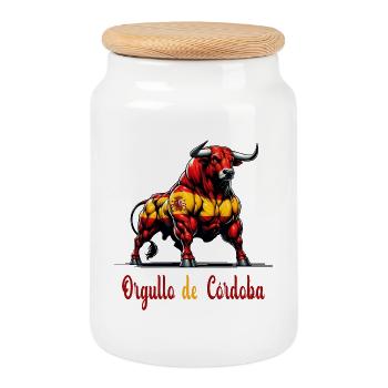 The pride of Córdoba flag design - Cookie Jar with Wooden Lid - white - Front