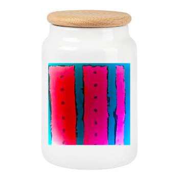 Coulis artistique - Boîte à biscuits avec couvercle en bois - blanc - Devant