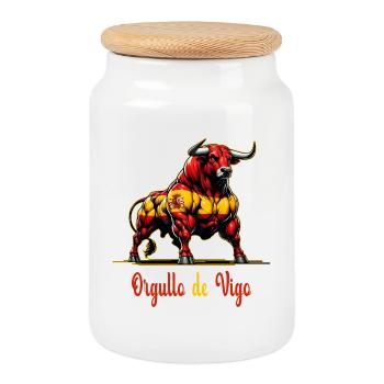 The Pride Vigo flag design - Cookie Jar with Wooden Lid - white - Front