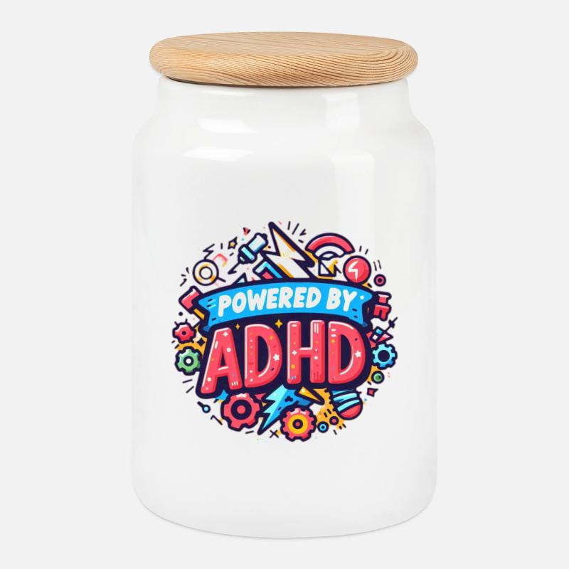 ADHS - Keksdose mit Holzdeckel - Weiß