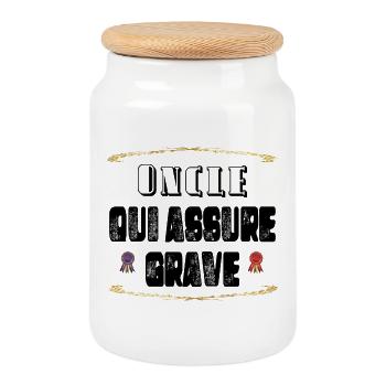 Oncle Qui Assure Grave - Boîte à biscuits avec couvercle en bois - blanc - Devant