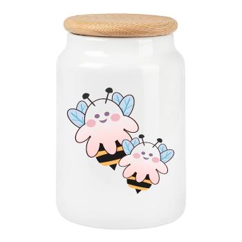 COSTUMES D’HALLOWEEN, FANTÔMES, COUPLES - Boîte à biscuits avec couvercle en bois - blanc - Devant