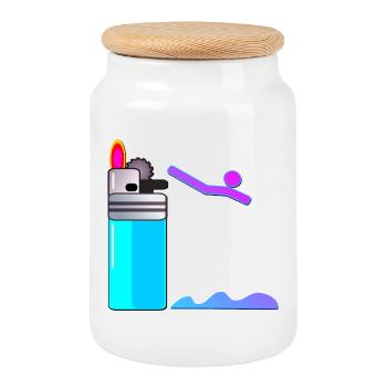 NATATION PLUS LÉGÈRE PLONGÉE - Boîte à biscuits avec couvercle en bois - blanc - Devant