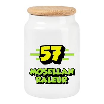 Mosellan râleur - Boîte à biscuits avec couvercle en bois - blanc - Devant