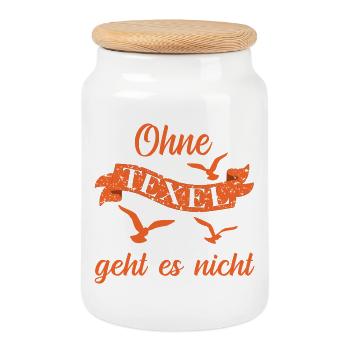 Texel Urlaub - Keksdose mit Holzdeckel - Weiß - Vorne
