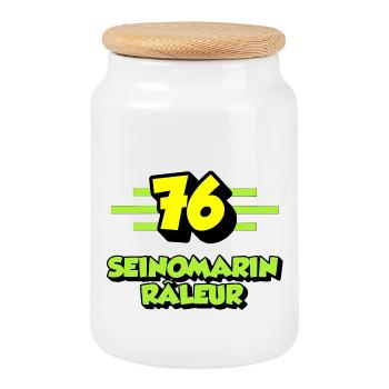 Complaining Seinomarin - Cookie Jar with Wooden Lid - white - Front