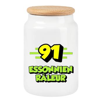 Complaining Essonne - Cookie Jar with Wooden Lid - white - Front