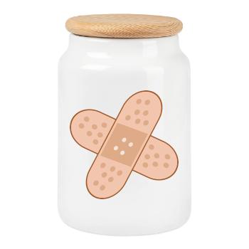 PLASTER BANDAGE - GET WELL SOON - Cookie Jar with Wooden Lid - white - Front