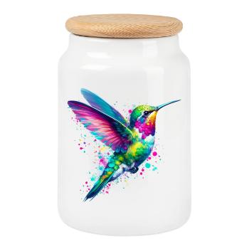 Kolibri - Keksdose mit Holzdeckel - Weiß - Vorne