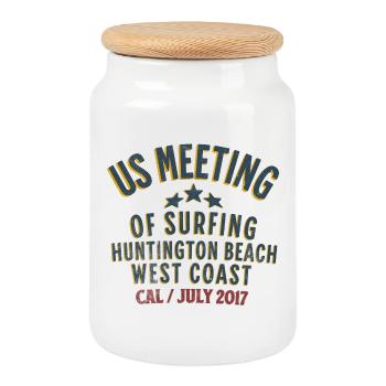 West Coast Surf Meet Huntington Beach - Cookie Jar with Wooden Lid - white - Front