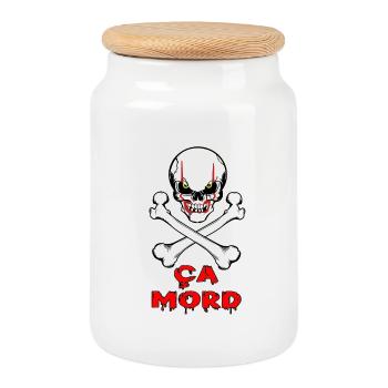 It bites - Cookie Jar with Wooden Lid - white - Front