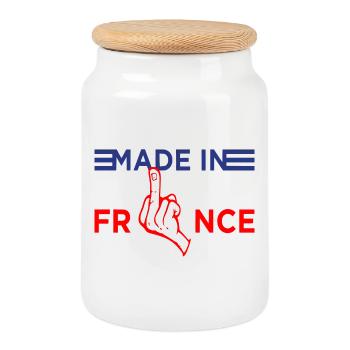 Made in France - Boîte à biscuits avec couvercle en bois - blanc - Devant