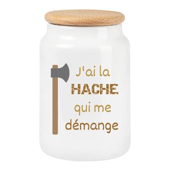 J'ai la hache qui me démange - Boîte à biscuits avec couvercle en bois - blanc - Devant