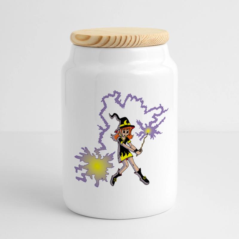 Apprentice Witch Cookie Jar with Wooden Lid