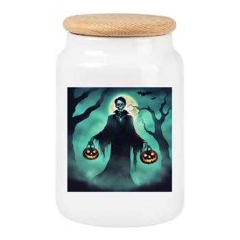 halloween, undead, monster, scary - Cookie Jar with Wooden Lid - white - Front