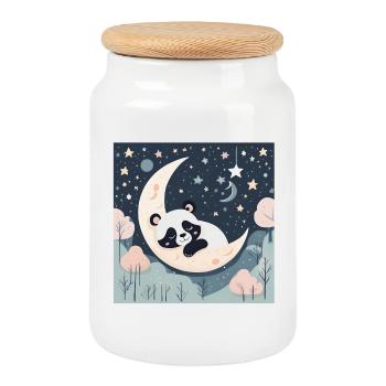 bébé, nourrisson, enfant, poster bébé - Boîte à biscuits avec couvercle en bois - blanc - Devant