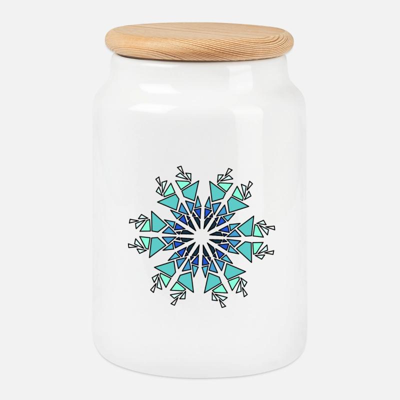Ornament - Cookie Jar with Wooden Lid - white