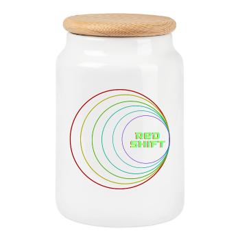 Red Shift - Cookie Jar with Wooden Lid - white - Front