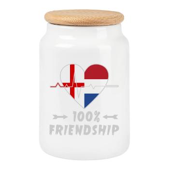 L'Angleterre et les Pays-Bas : amitié à 100 % - Boîte à biscuits avec couvercle en bois - blanc - Devant