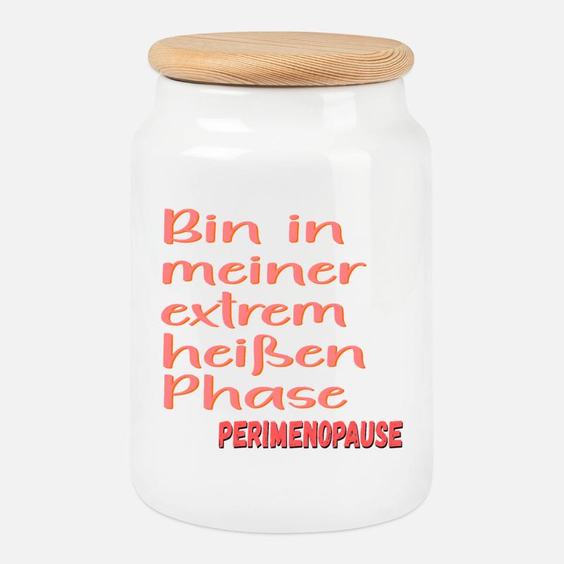 PERIMENOPAUSE HITZE - Keksdose mit Holzdeckel - Weiß
