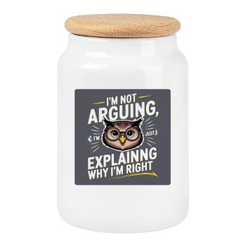 I'm not arguing, i'm just explaining why i'm right - Keksdose mit Holzdeckel - Weiß - Vorne