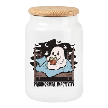 Paranormal Inactivity Ghost - Cookie Jar with Wooden Lid - white - Front