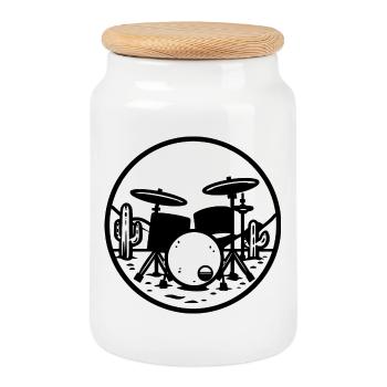 Graphiques de batterie - Boîte à biscuits avec couvercle en bois - blanc - Devant