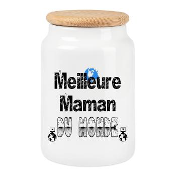 Meilleure Maman du Monde - Boîte à biscuits avec couvercle en bois - blanc - Devant
