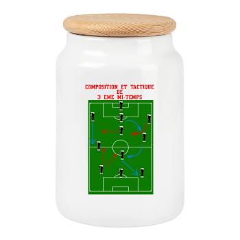 3rd Half - Cookie Jar with Wooden Lid - white - Front
