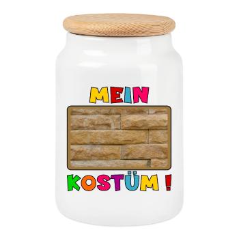 MEIN KOSTÜM - BAUEN ZIEGELSTEINE - Keksdose mit Holzdeckel - Weiß - Vorne
