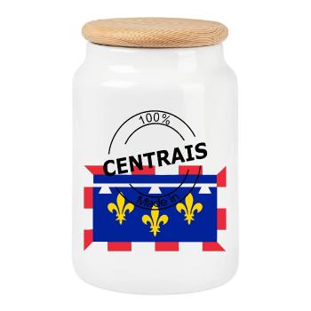 Centrais - Boîte à biscuits avec couvercle en bois - blanc - Devant