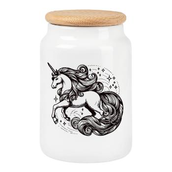 Unicorn Magic Unicorn Dream - Cookie Jar with Wooden Lid - white - Front