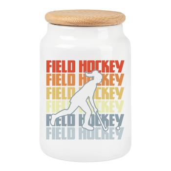 Vintage Hockey - Boîte à biscuits avec couvercle en bois - blanc - Devant