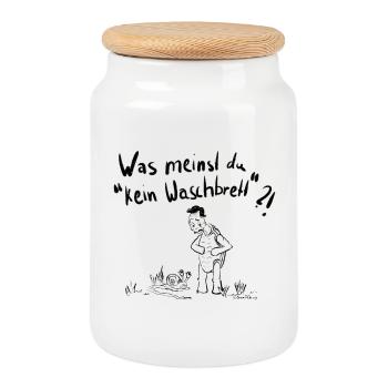 Pas de planche à laver - Boîte à biscuits avec couvercle en bois - blanc - Devant