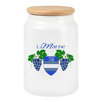 La Marne - Boîte à biscuits avec couvercle en bois - blanc - Devant