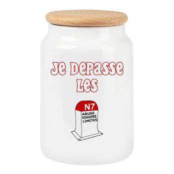 Ich überschreite die Grenze - Keksdose mit Holzdeckel - Weiß - Vorne