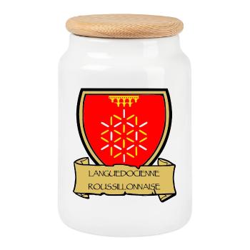 Languedocienne Roussillonnaise - Boîte à biscuits avec couvercle en bois - blanc - Devant