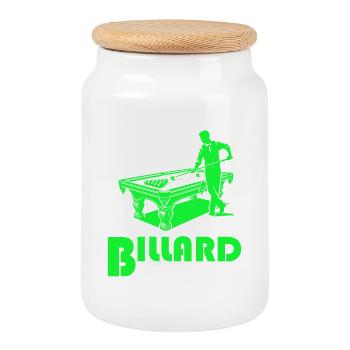 Billard ist meine Therapie - Keksdose mit Holzdeckel - Weiß - Vorne