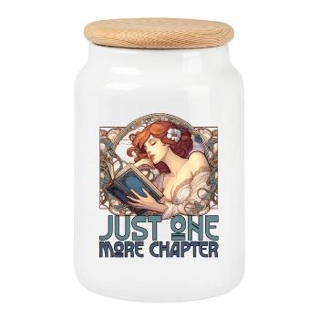 Chapitre Livre Livres Belle Femme Lecture Cadeau - Boîte à biscuits avec couvercle en bois - blanc - Devant