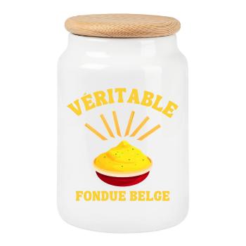 Belgium, I am Belgian, Belgium humor - Cookie Jar with Wooden Lid - white - Front