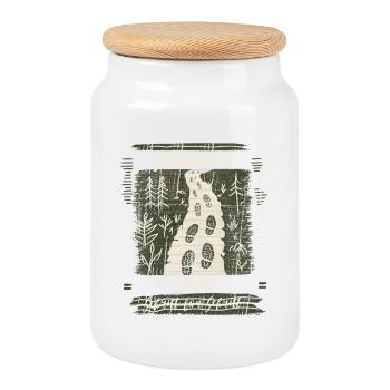 Nature heals step by step - motivation - Cookie Jar with Wooden Lid - white - Front
