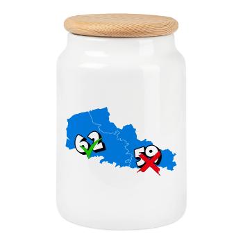 Région Nord pas de calais - Boîte à biscuits avec couvercle en bois - blanc - Devant