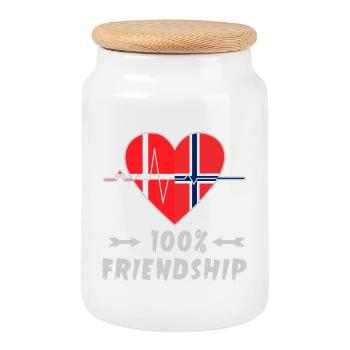 Le Danemark et la Norvège : amitié à 100 % - Boîte à biscuits avec couvercle en bois - blanc - Devant