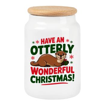 Conception de célébration de Noël Otterly - Boîte à biscuits avec couvercle en bois - blanc - Devant
